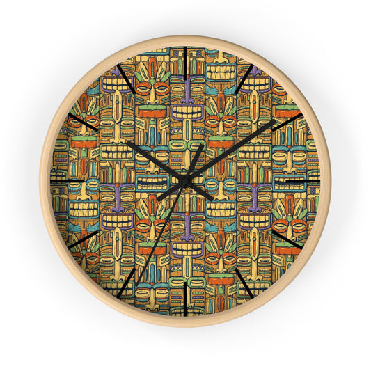 Tiki Tropical Wall Clock - Perfect for Beach Lovers & Home Decor / Colorful Tiki Party