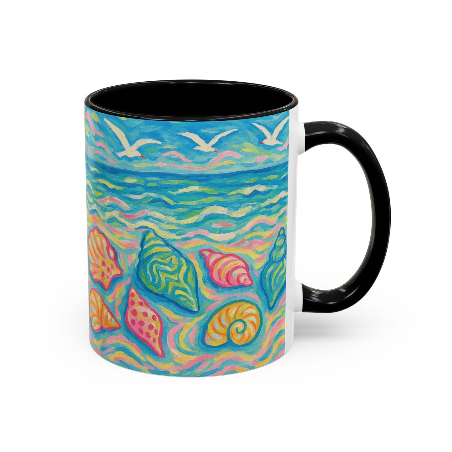 Accent Coffee Mug (11, 15oz), 8 Colors - Glow Seashells