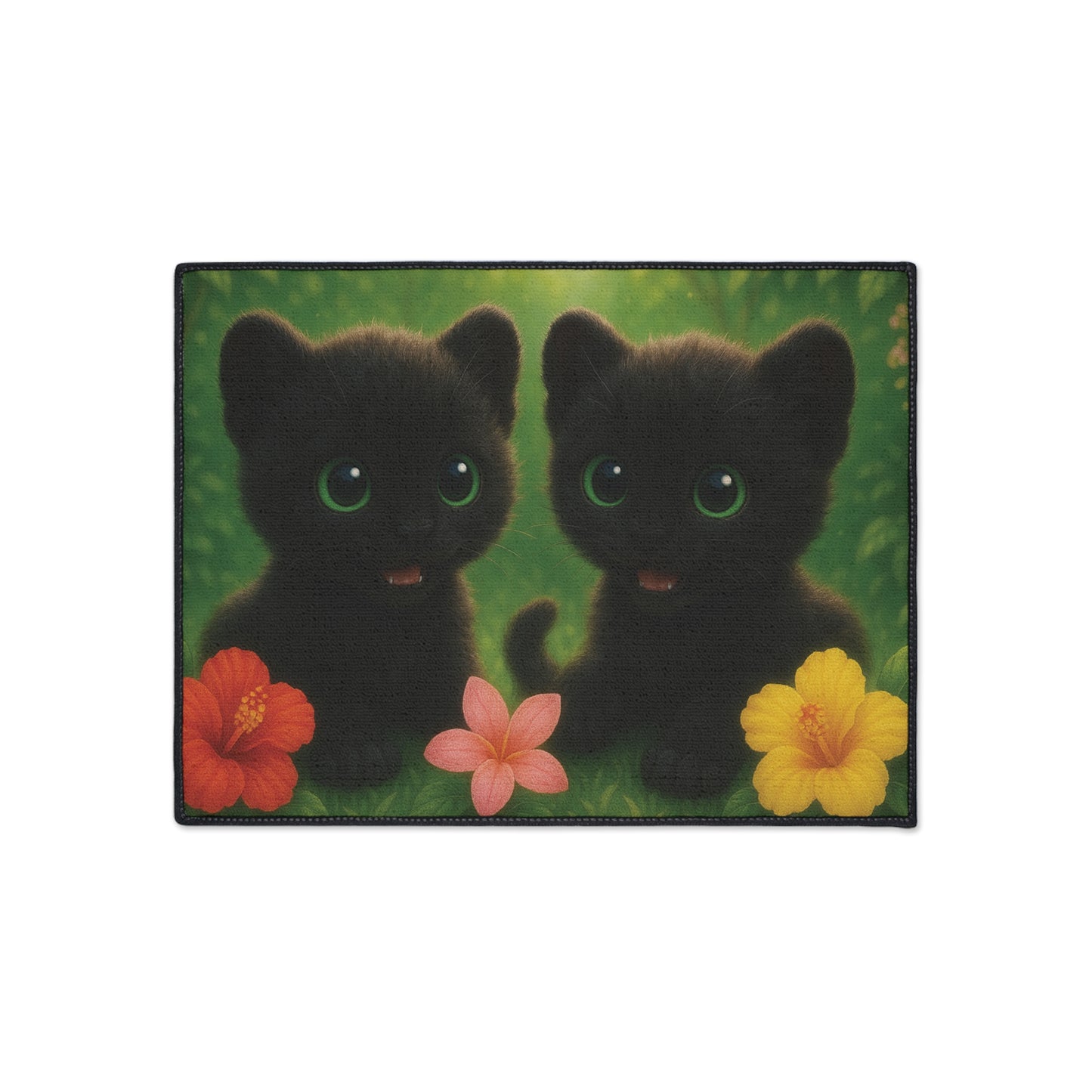 Heavy Duty Floor Mat, 5 Sizes – Tropical Area Rug for Home Décor / Baby Black Panthers
