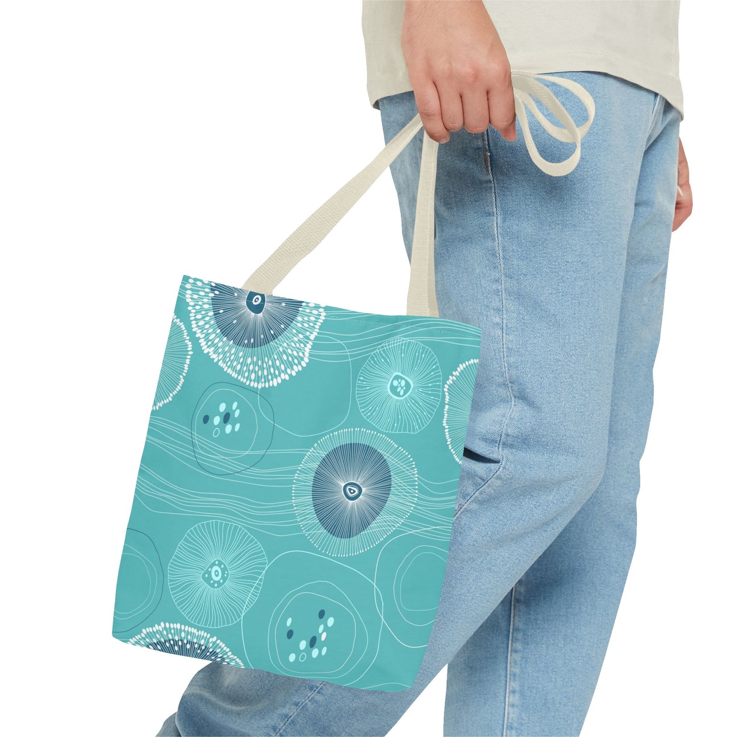 Plankton Drift Teal Tote Bag - 3 Sizes