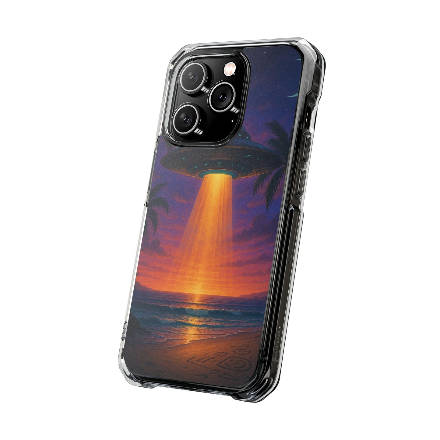 Beach UFO at Night Magnetic Clear Phone Case, Many Models