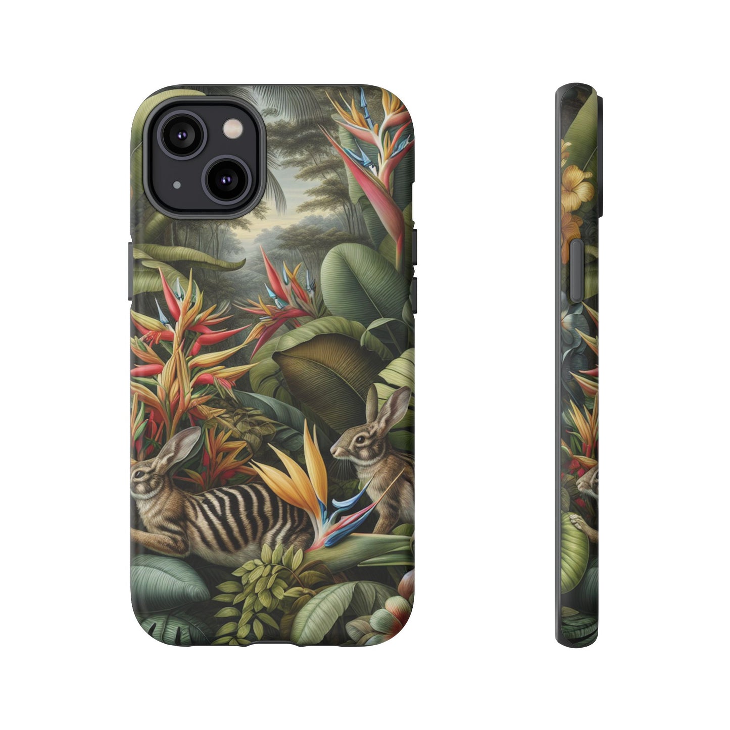 Rainforest Rabbit Outing Phone Case - Tough Cases with Summer Vibe