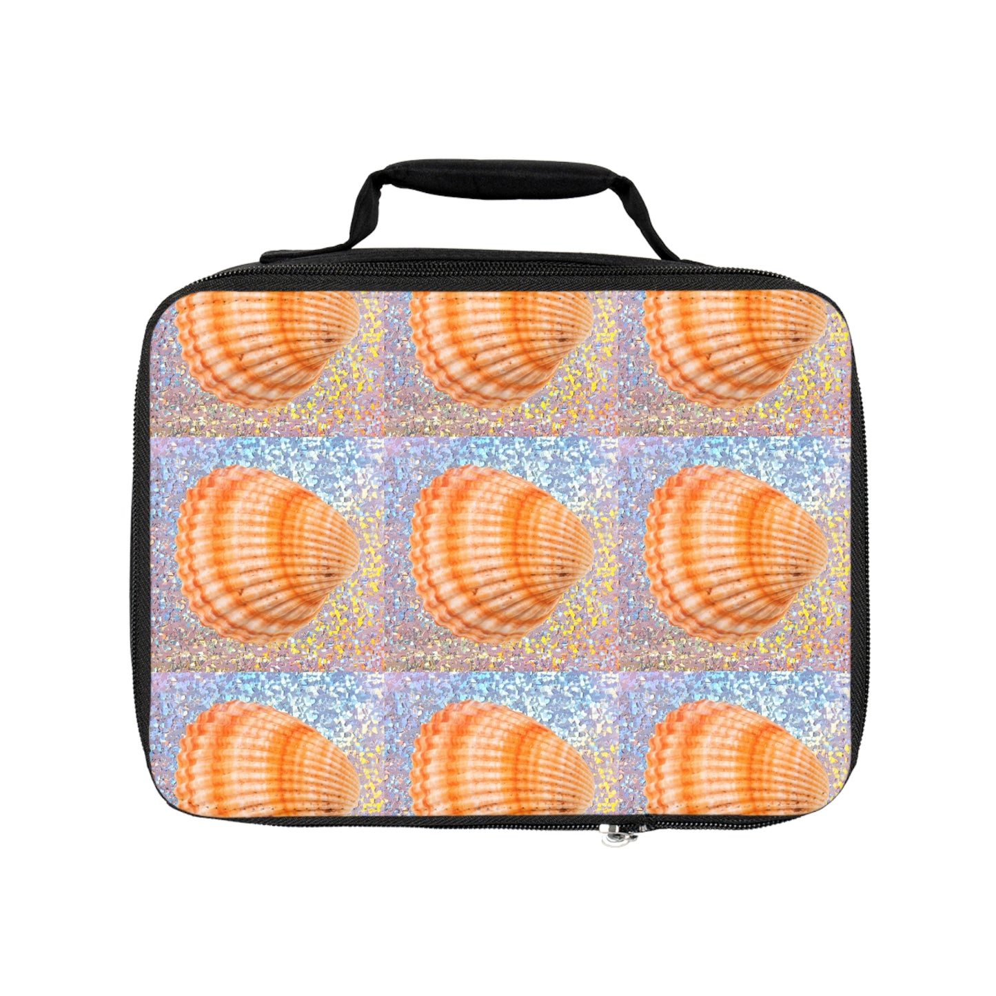 Disco Orange Scallop/Real Photo Lunch Bag - Eco-Friendly Insulated Tote, Adult and Child Lunchbox / Perfect for Picnics, Beach Outings