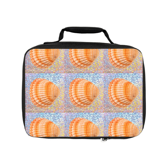 Disco Orange Scallop/Real Photo Lunch Bag - Eco-Friendly Insulated Tote, Adult and Child Lunchbox / Perfect for Picnics, Beach Outings