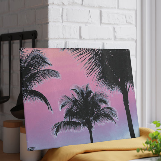 Glass Cutting Board, 2 sizes - Palm Glow/Pastels