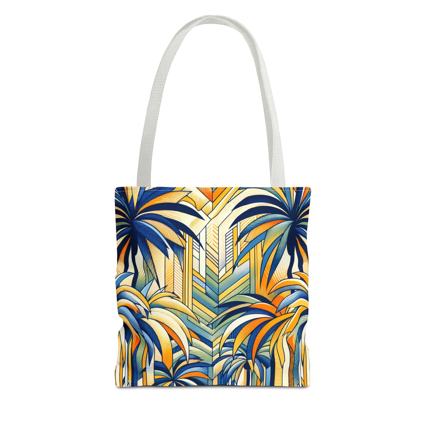 Stylized Palms Blue Tote Bag - 3 Sizes