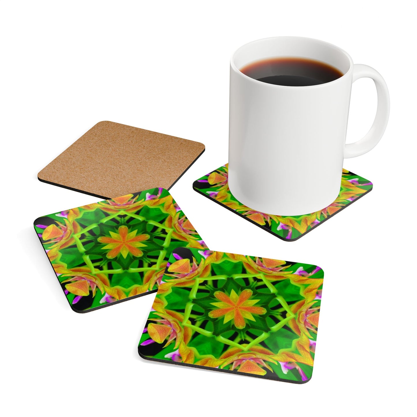 Coaster Set -  Orchid Kaleidoscope #2