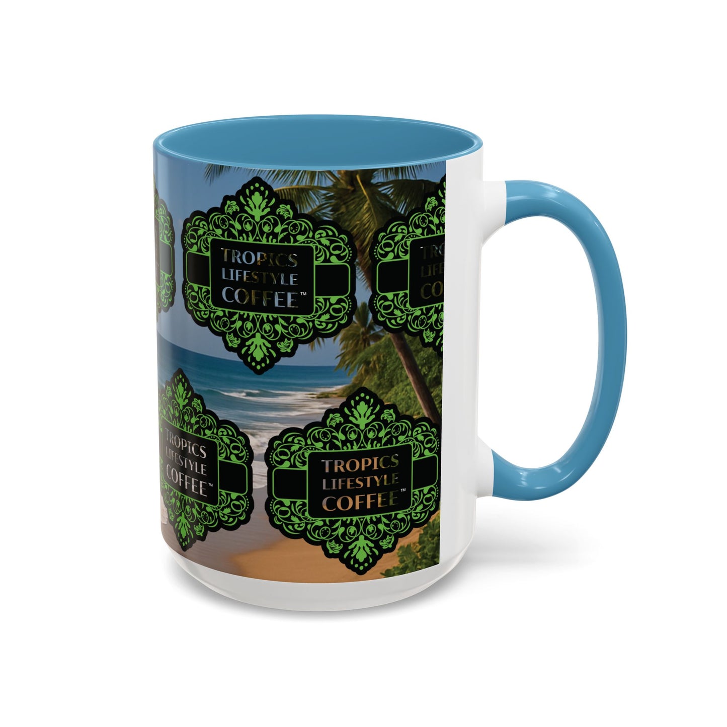 Accent Coffee Mug (11, 15oz), 8 Colors - Tropics Lifestyle Coffee, Meet You There