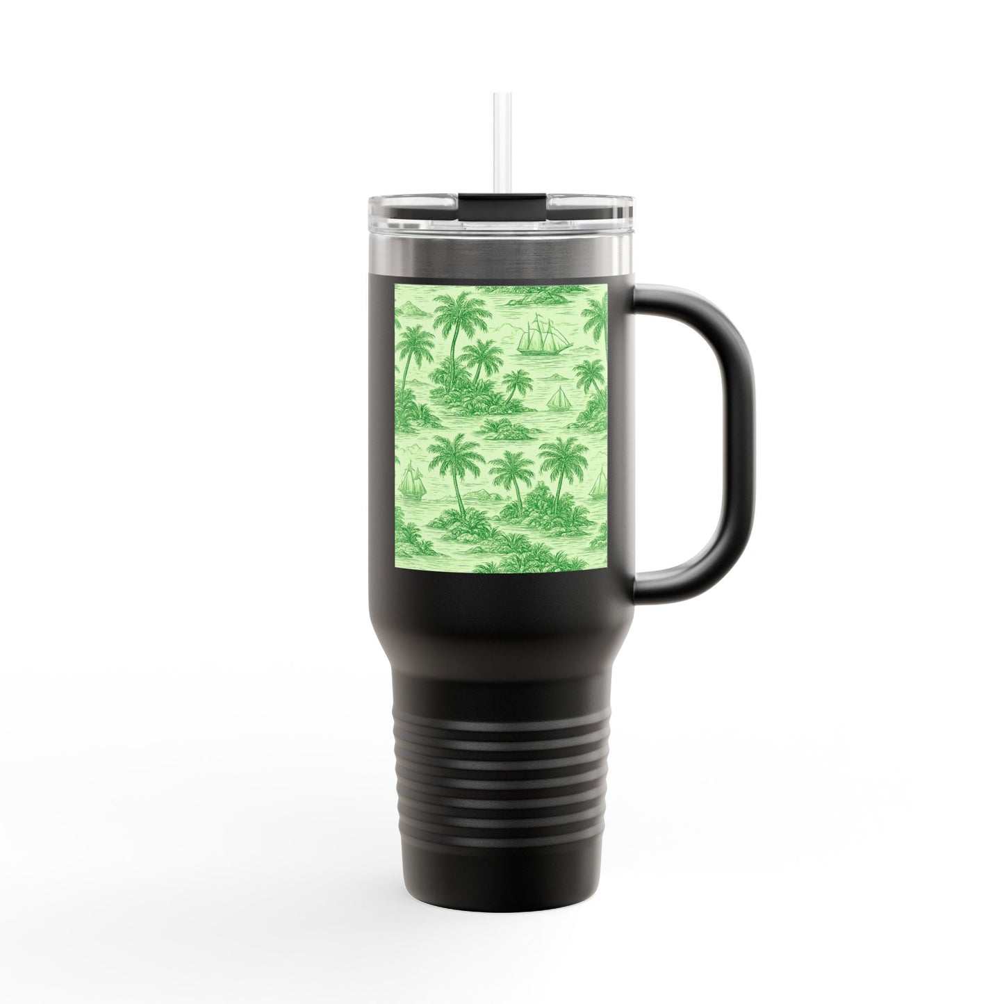 Insulated Travel Mug, 40oz / Faraway Toile/Green - Perfect for Outdoor Adventures