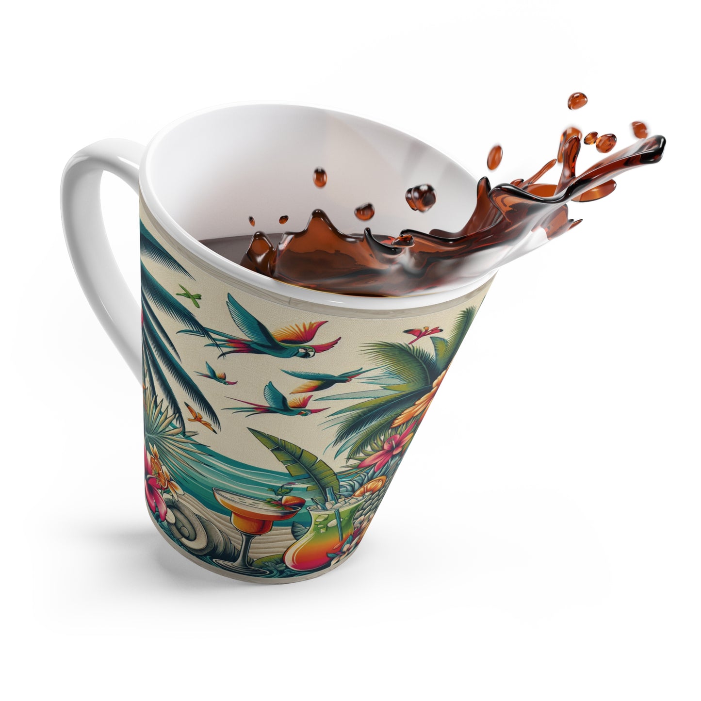 Latte White Mug - Perfect for Coffee Enthusiasts / It's Five O'Clock Somewhere! - Pink