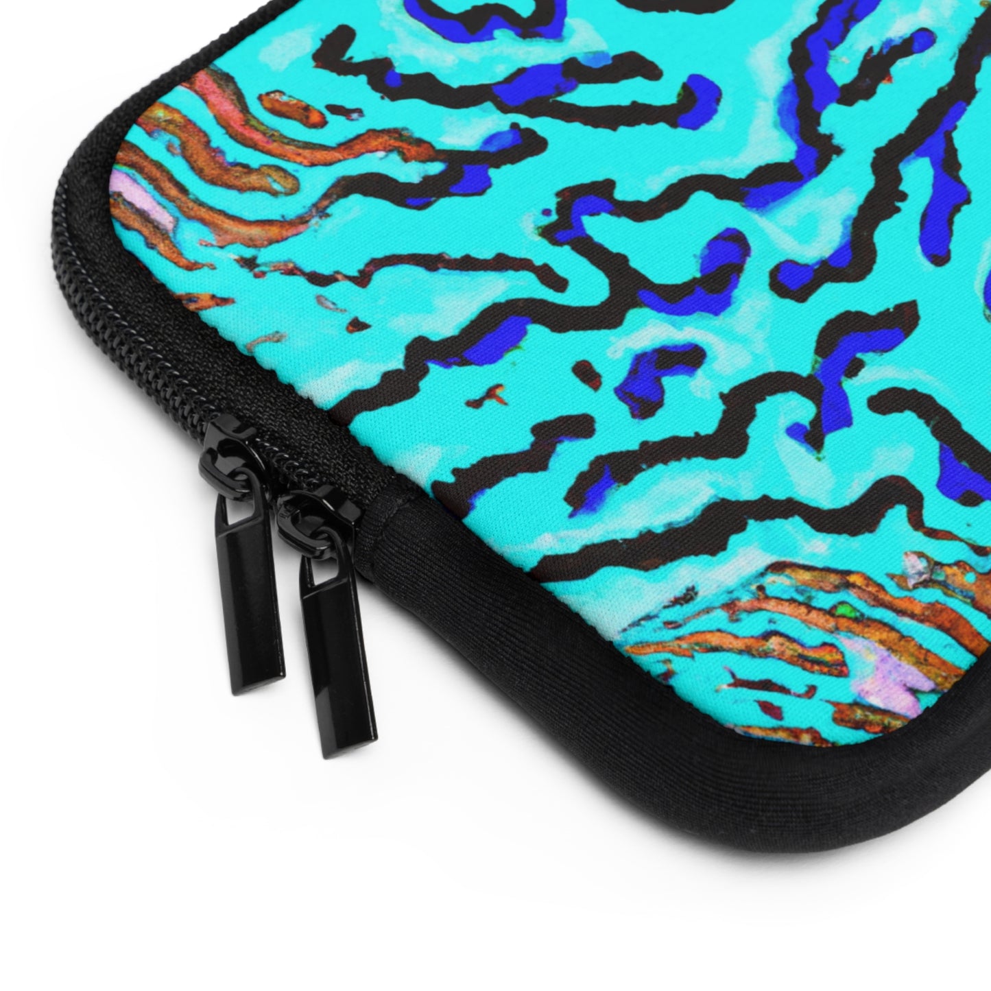 Tropical Laptop Sleeve, 5 Sizes - Perfect for Beach Lovers & Students / Wild Coral, Turquoise