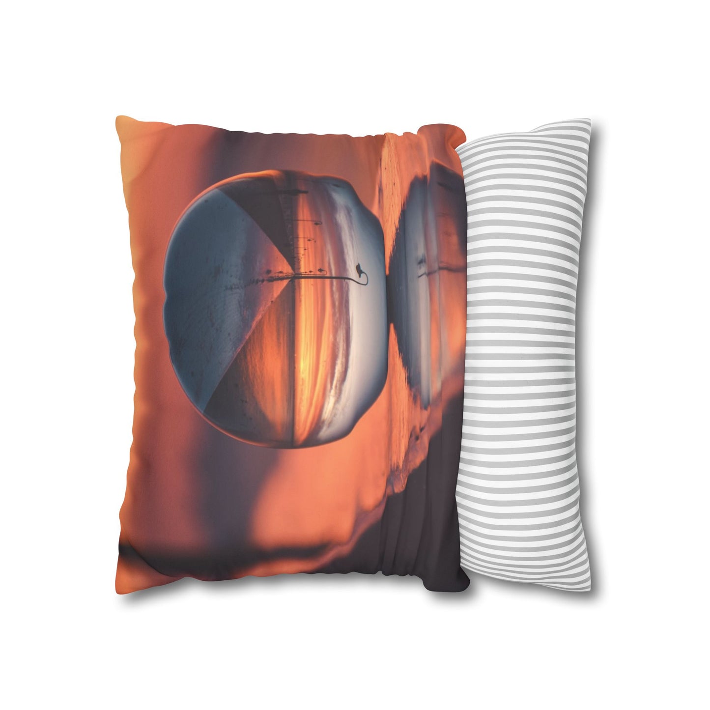 Faux Suede Square Pillowcase - Crystal Ball at Sunset Pier