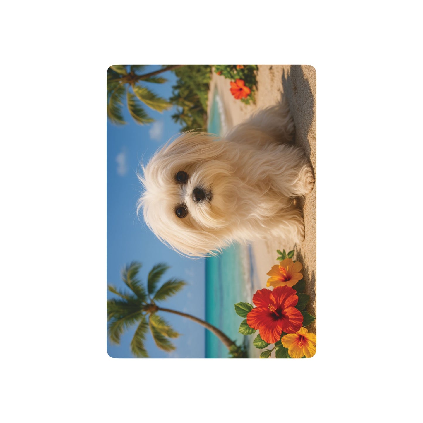 Poker Playing Cards - Puppy Ariel at the Beach