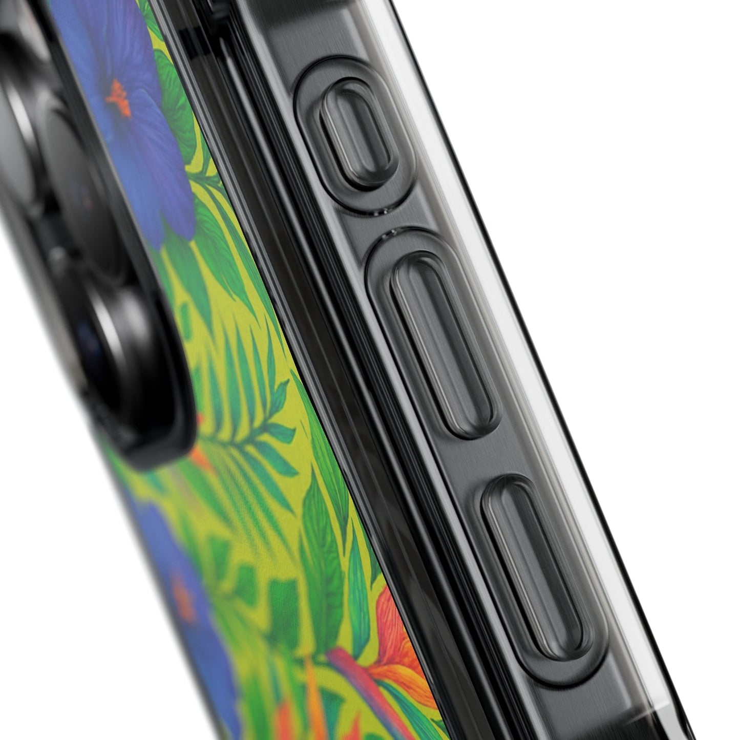 Midnight Flower Lime Magnetic Clear Phone Case, Many Models