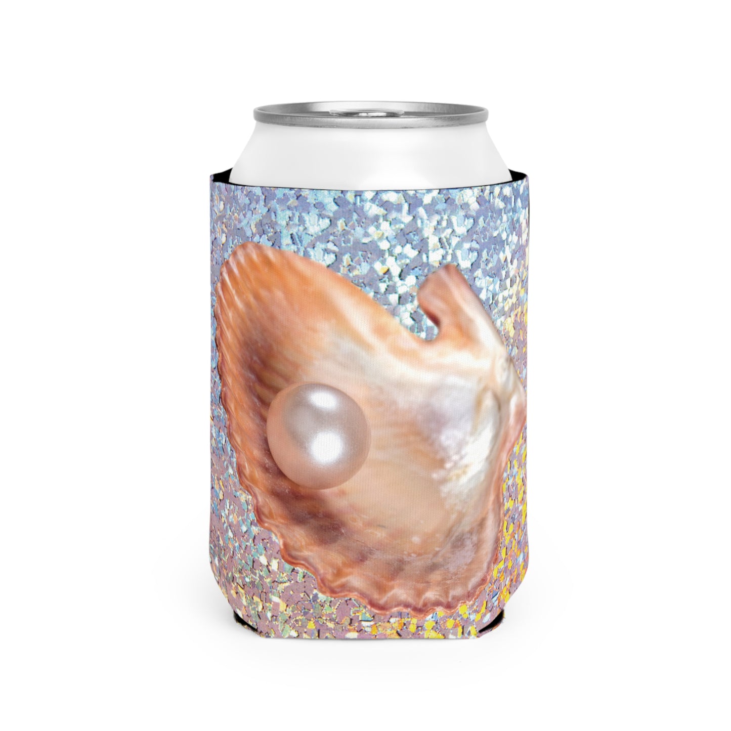 Disco FW Peach Pearl Oyster Can Cooler Sleeve - Perfect for Outdoor Picnics