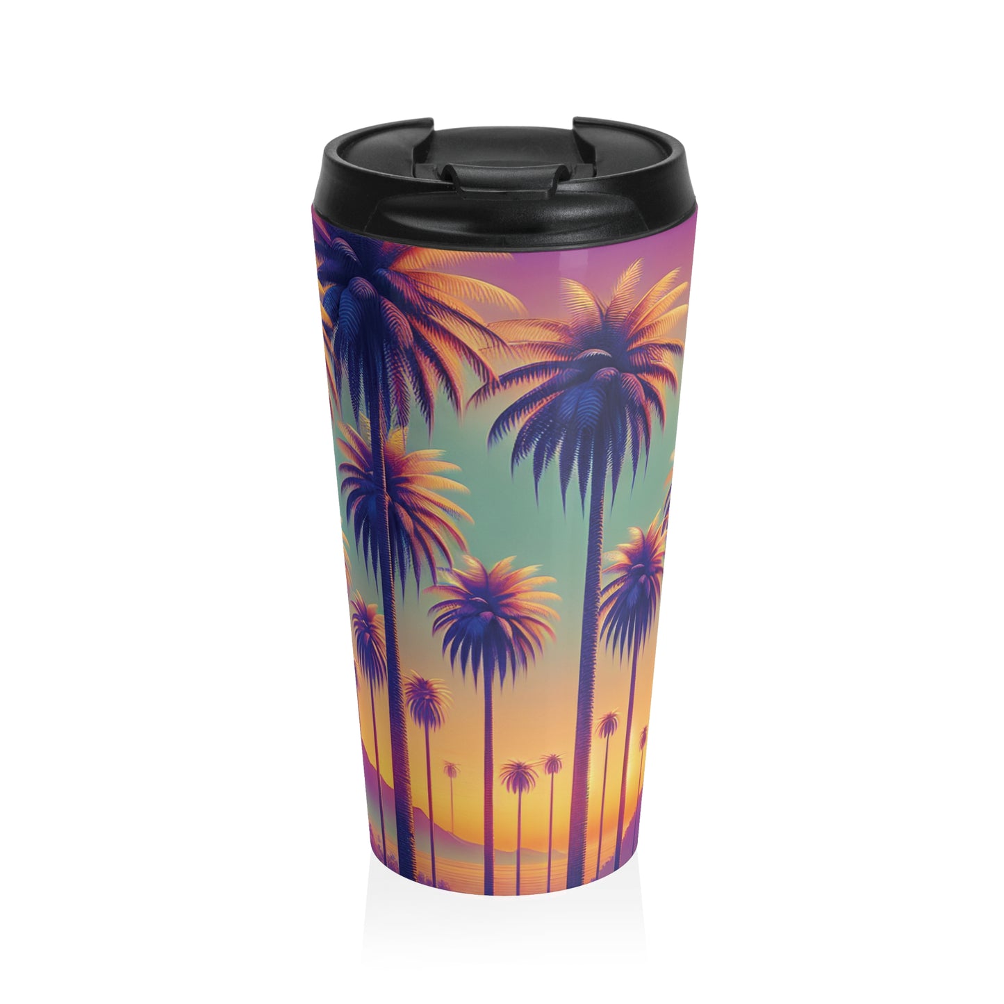 15 oz. Stainless Steel Travel Mug | Sunset Palms