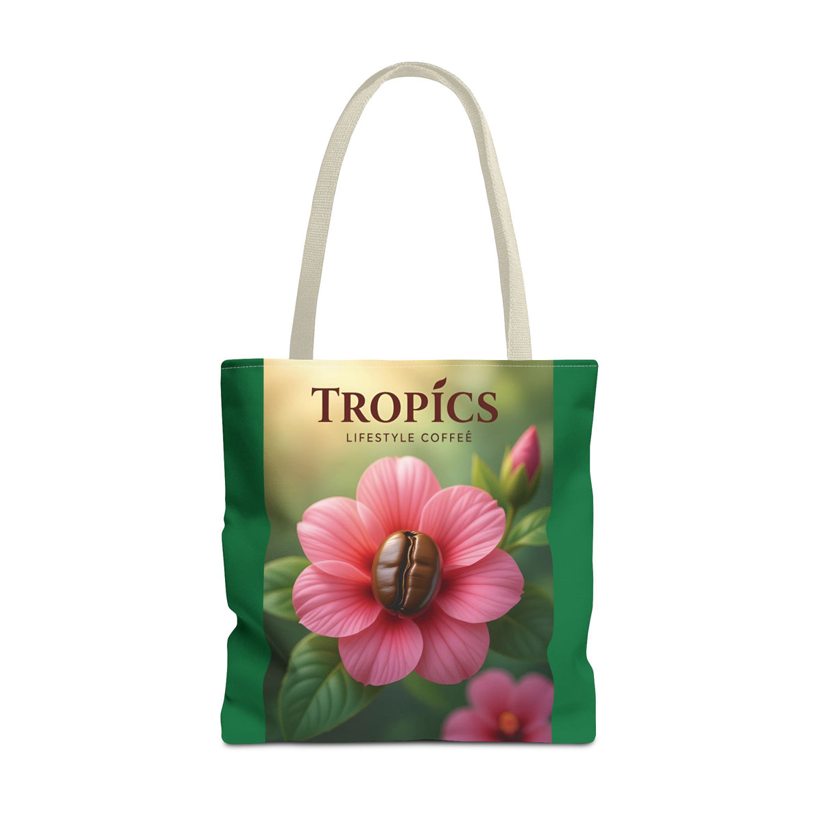 Pink Flower/Green TLCoffee Tote Bag - 3 Sizes
