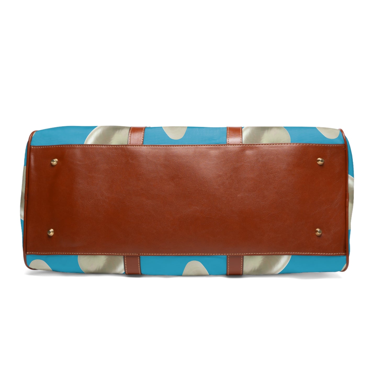 Tropical Waterproof Travel Bag - Perfect for Beach Getaways / Real White Nautilus Shells, Turquoise