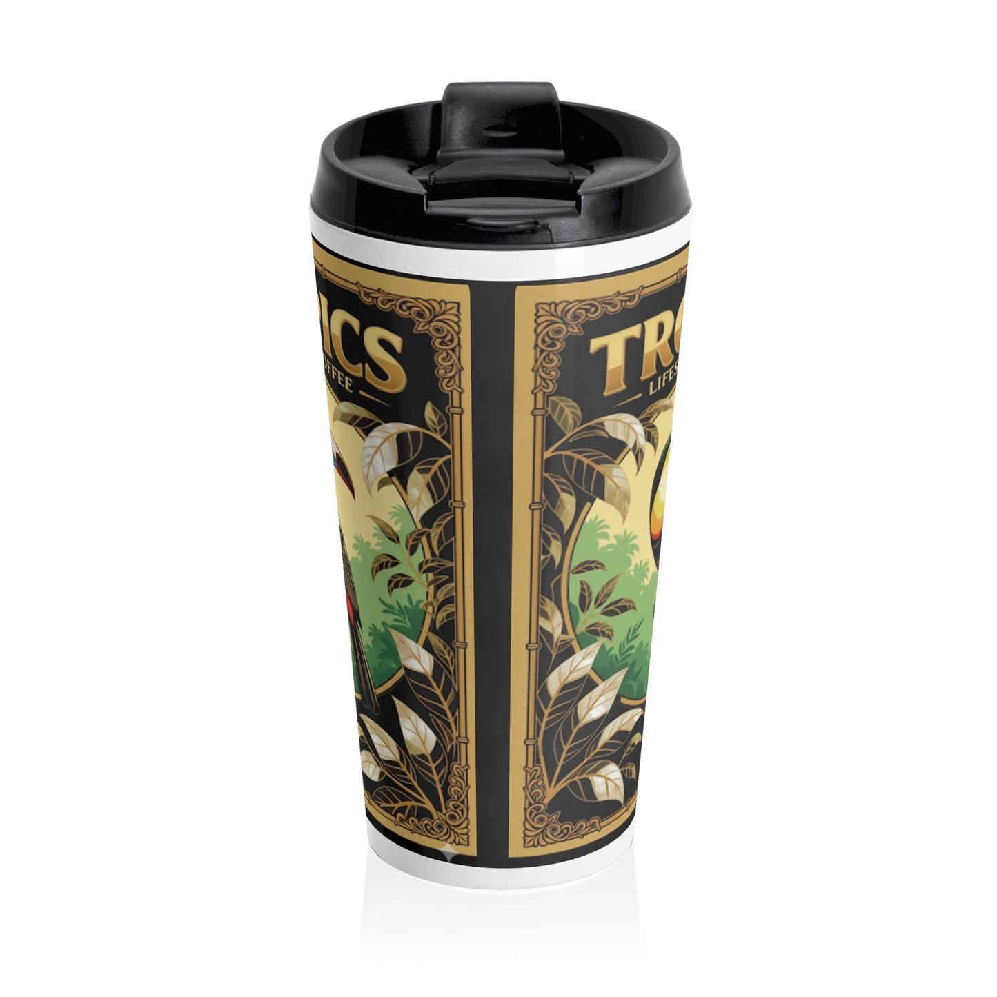 15 oz. Stainless Steel Travel Mug / TLCoffee Parrot Pearl Logo