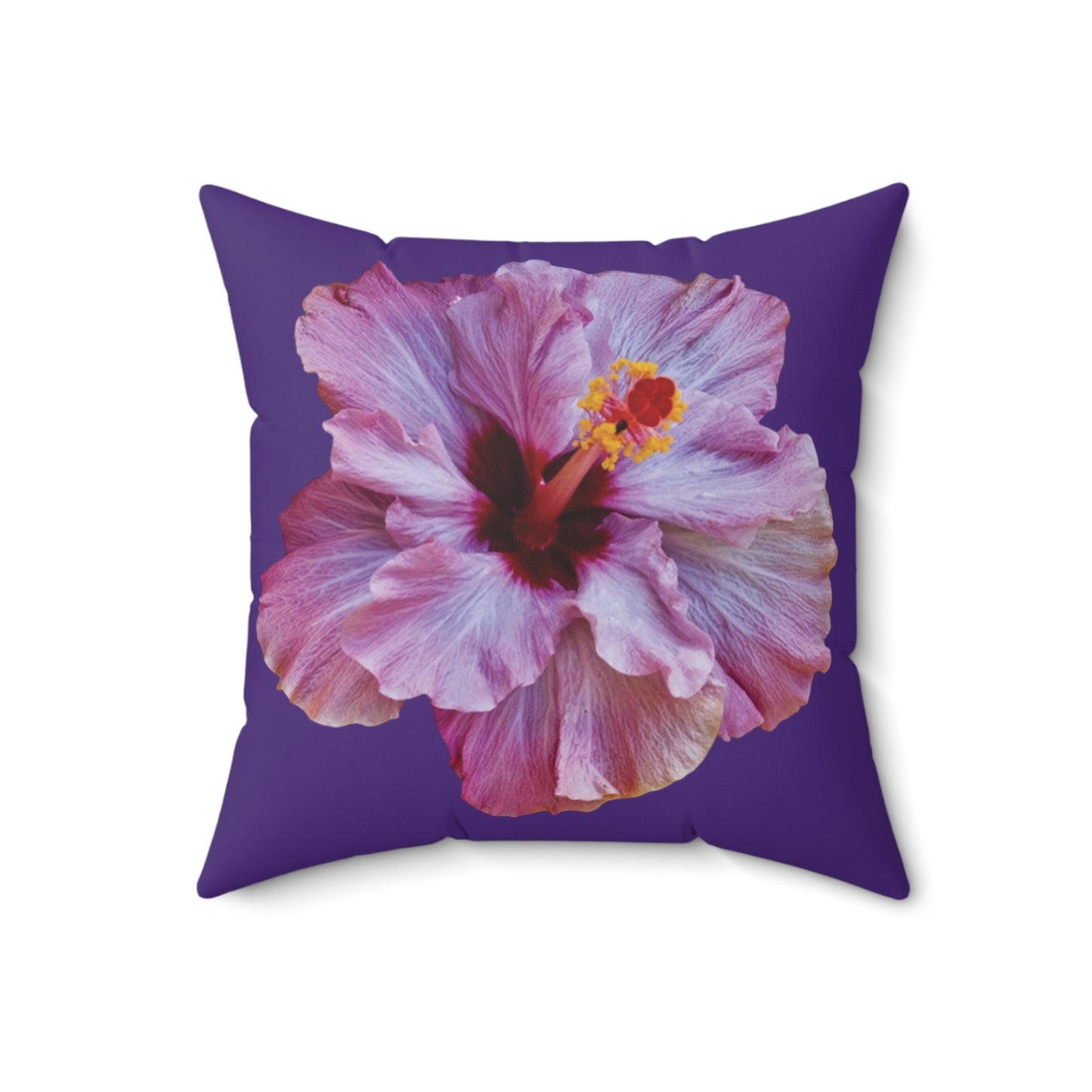 Decorative Pillow - Accent Cushion, 4 Sizes / Photo Purple Hibiscus, Purple