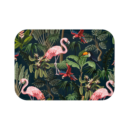 Tropical Bath Mat | Fun and Colorful Bathroom Decor / Midnight Rainforest Party