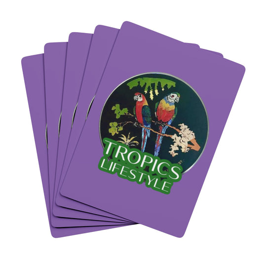 Poker-Sized Playing Cards - Two Brazilian Parrots, lt. purple