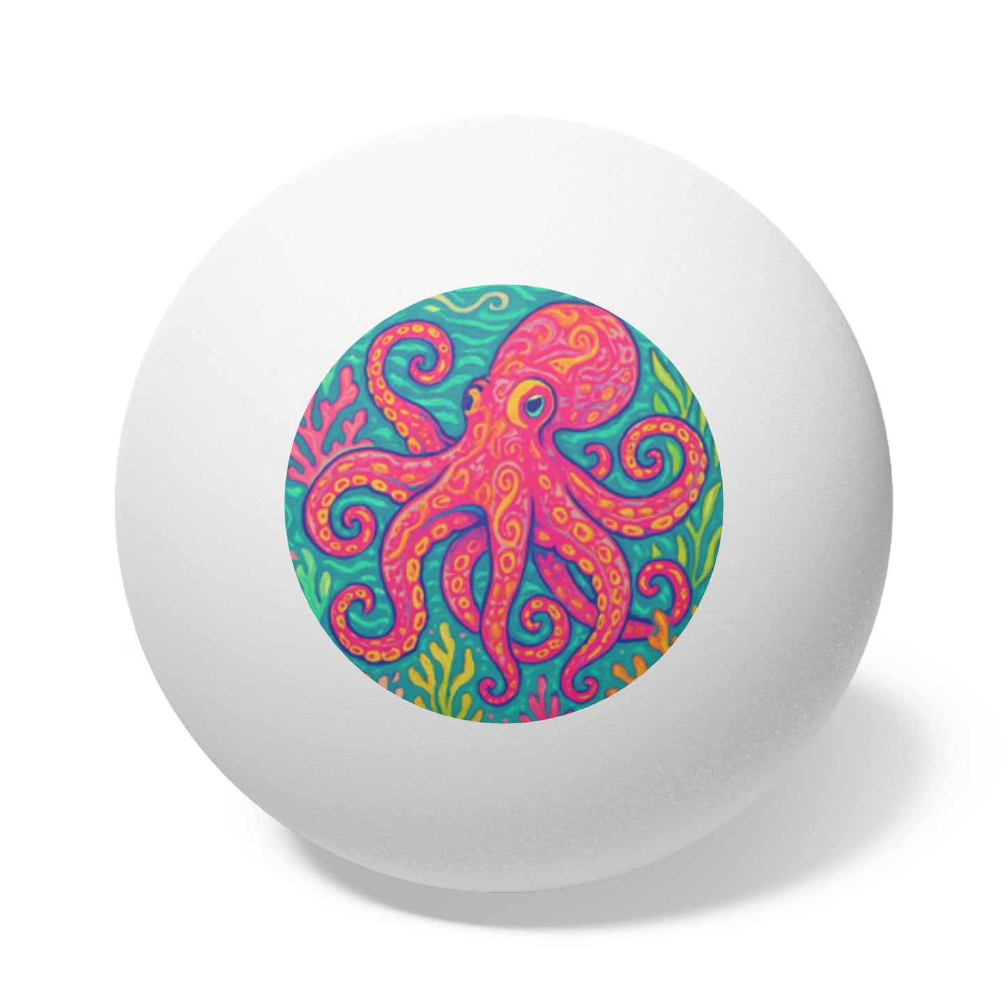 Tropical Paradise Ping Pong Balls - 6 Pack with Red Kraken Joe