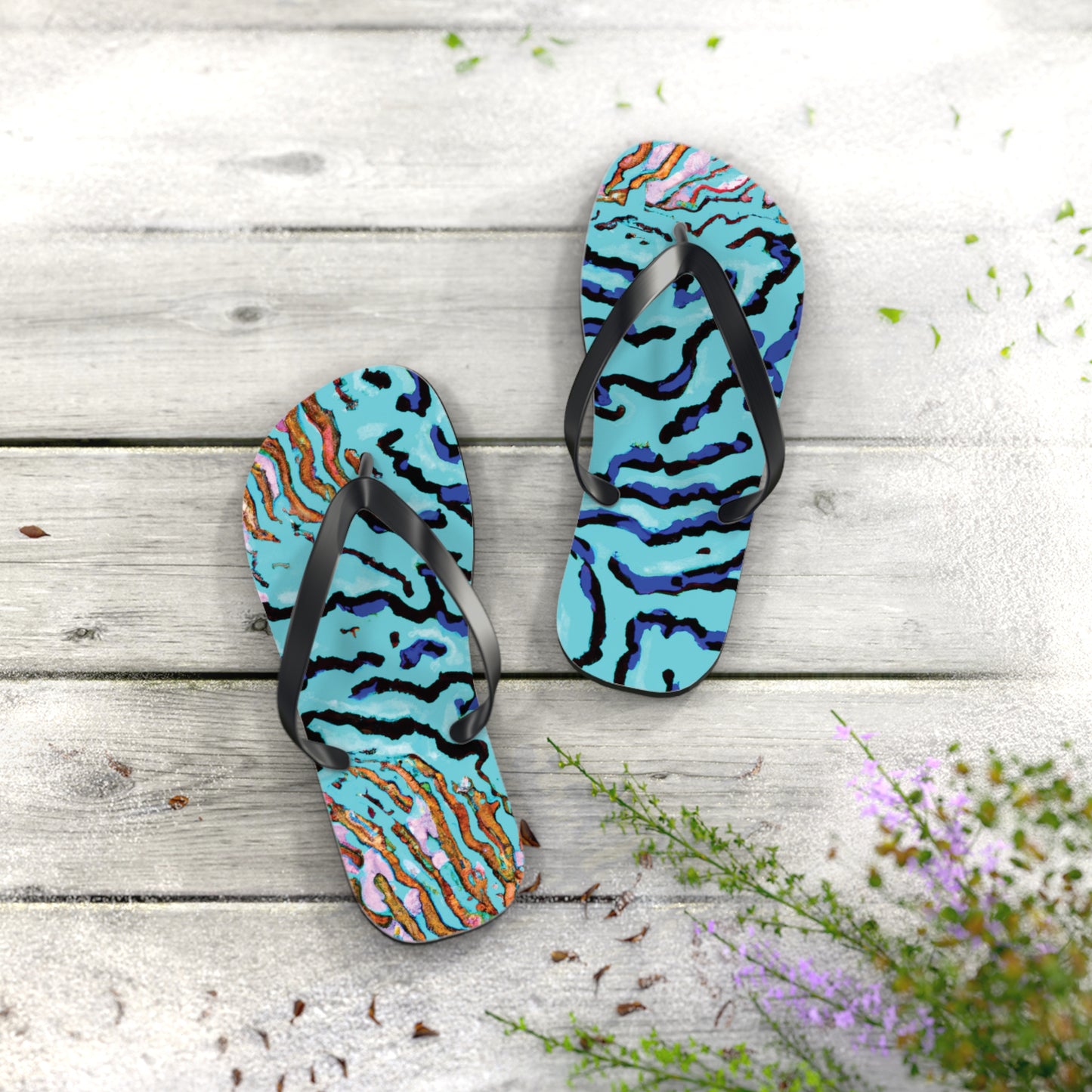 Flip Flops - Wild Coral Reef, Turquoise