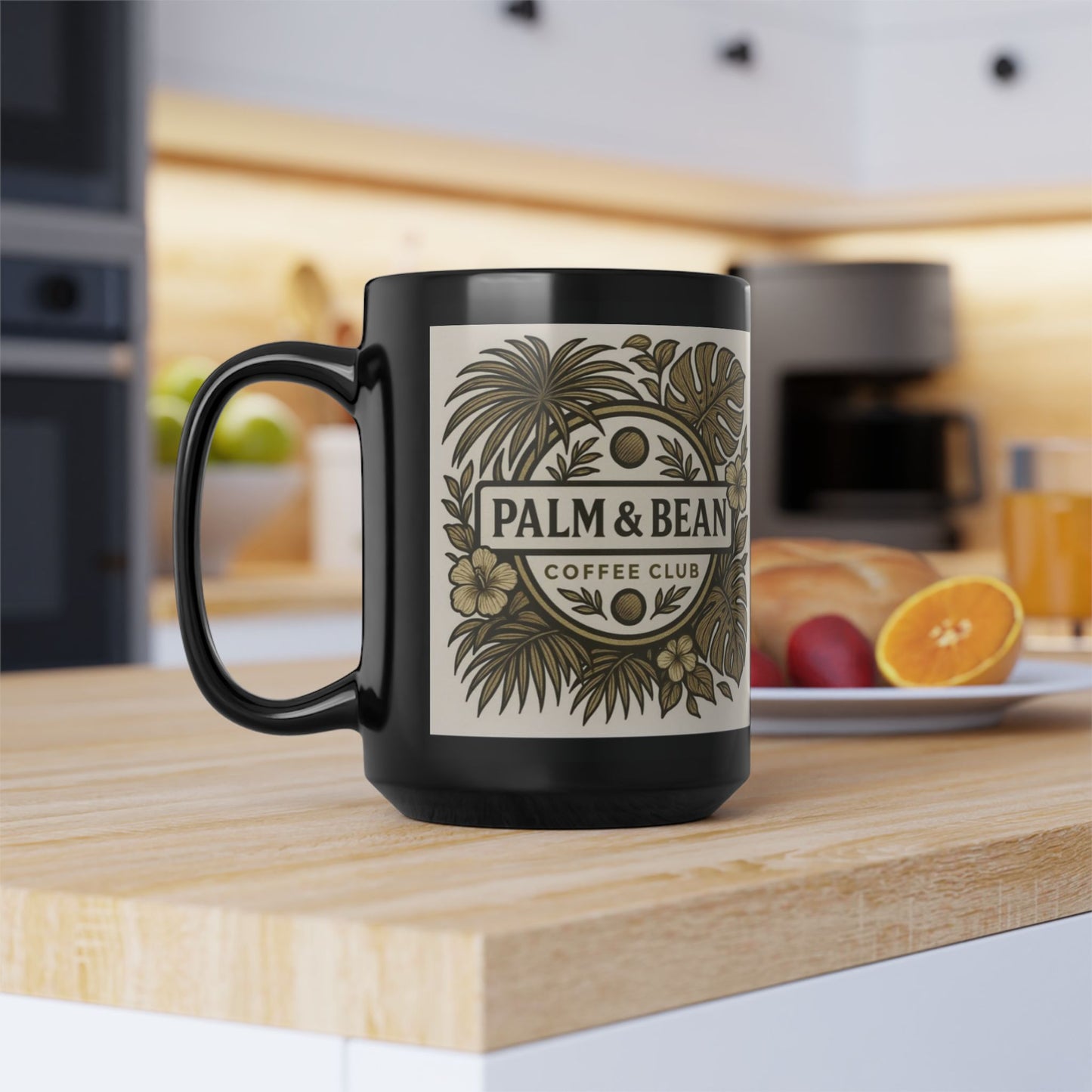 Black Coffee Mug - Palm & Bean Coffee Club