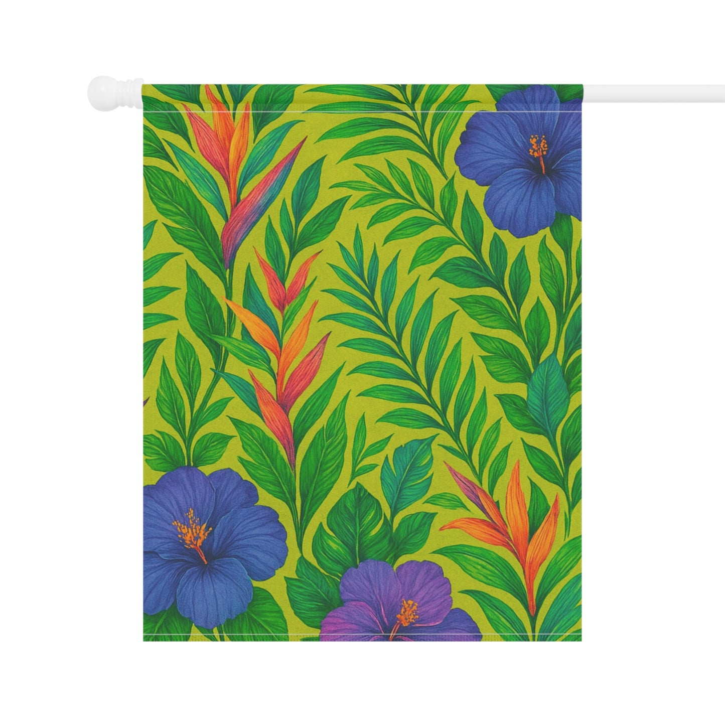 Tropical Garden Flag - Perfect for Outdoor Decor / Midnight Flower, Lime