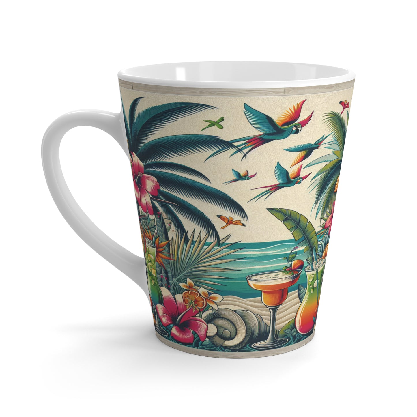 Latte White Mug - Perfect for Coffee Enthusiasts / It's Five O'Clock Somewhere! - Pink