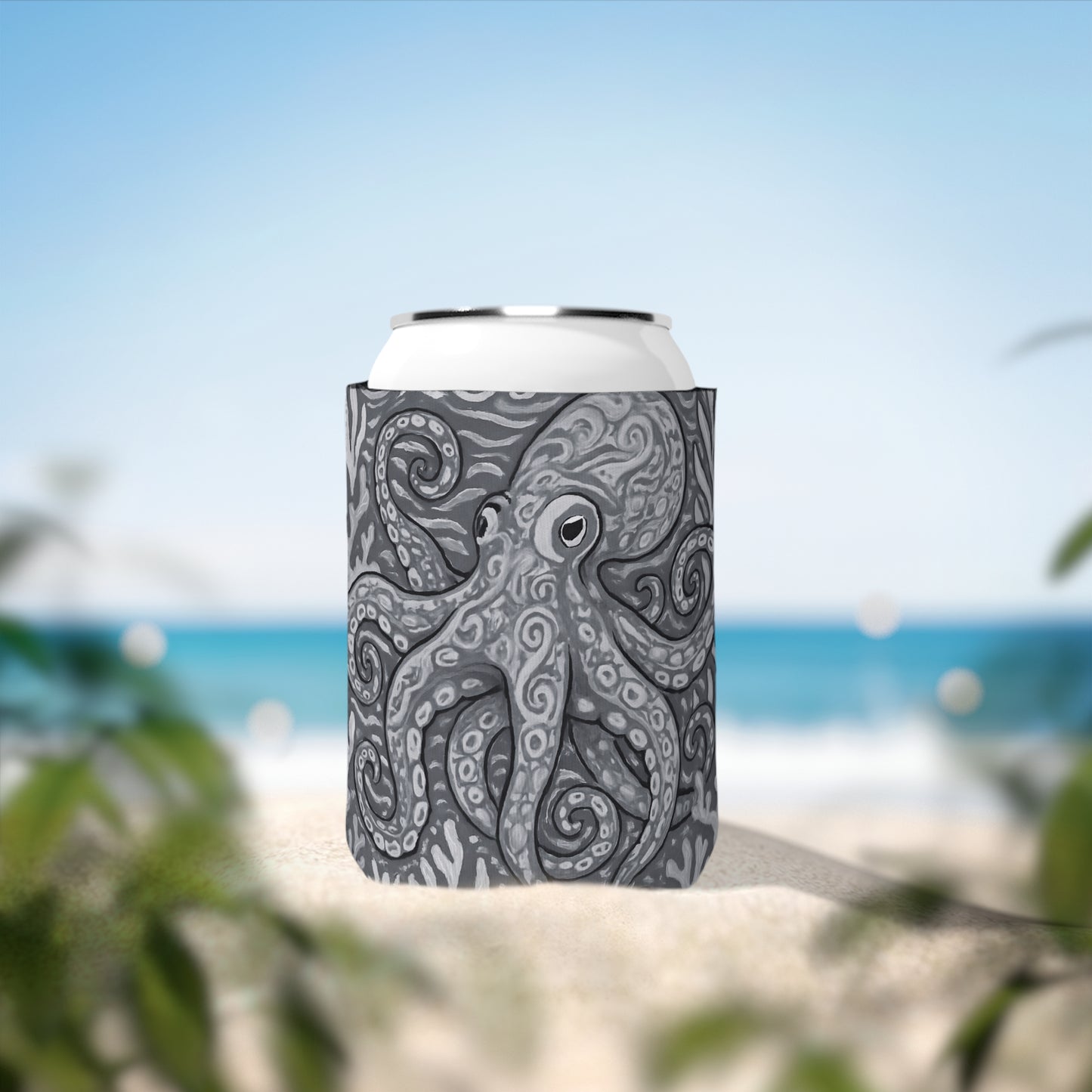 Octopus Kraken Joe/Slate Can Cooler Sleeve - Perfect for Outdoor Picnics