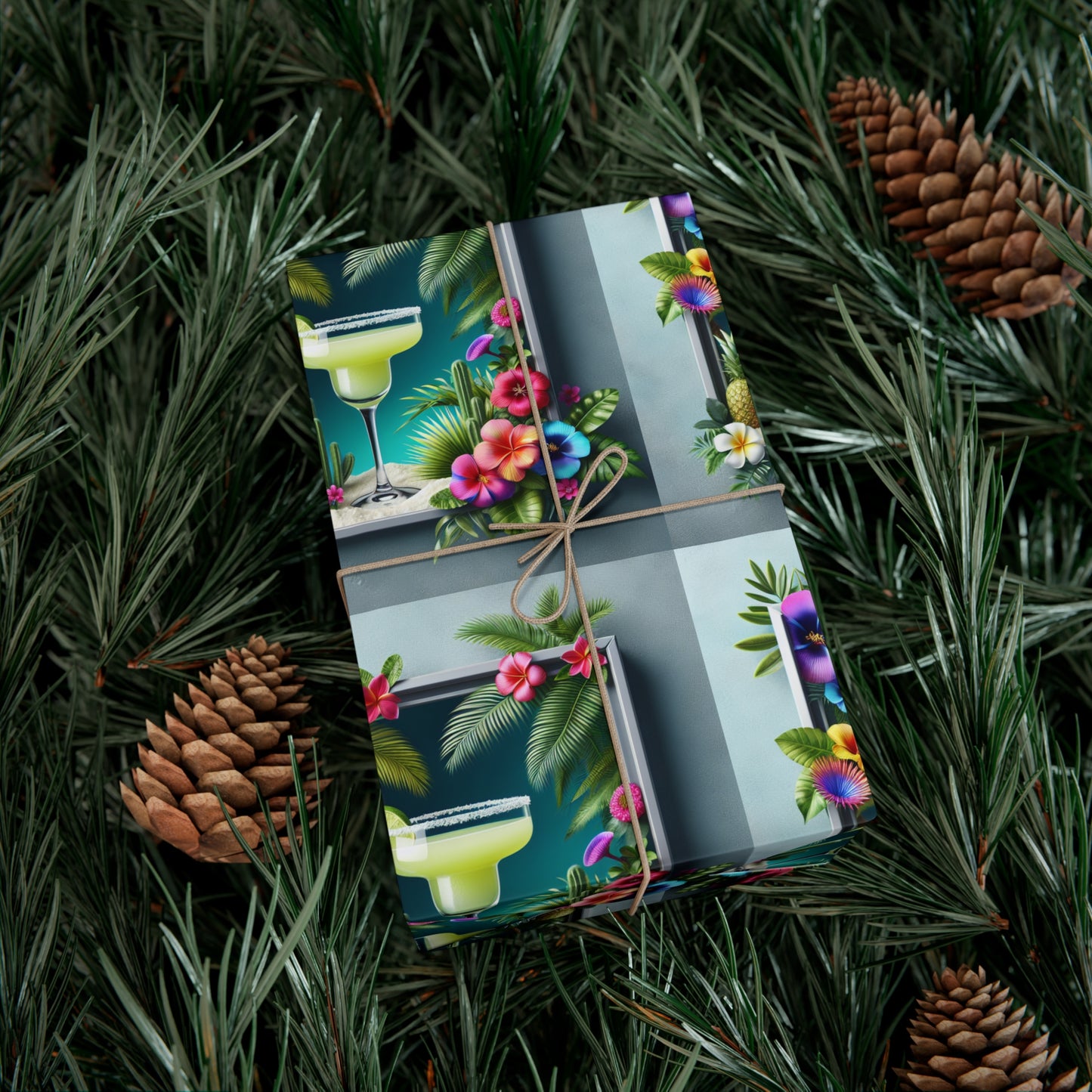 Wrapping Paper - Tropical Gift Wrap for All Occasions / 3 Sizes, 2 Finishes / Tropical Margarita