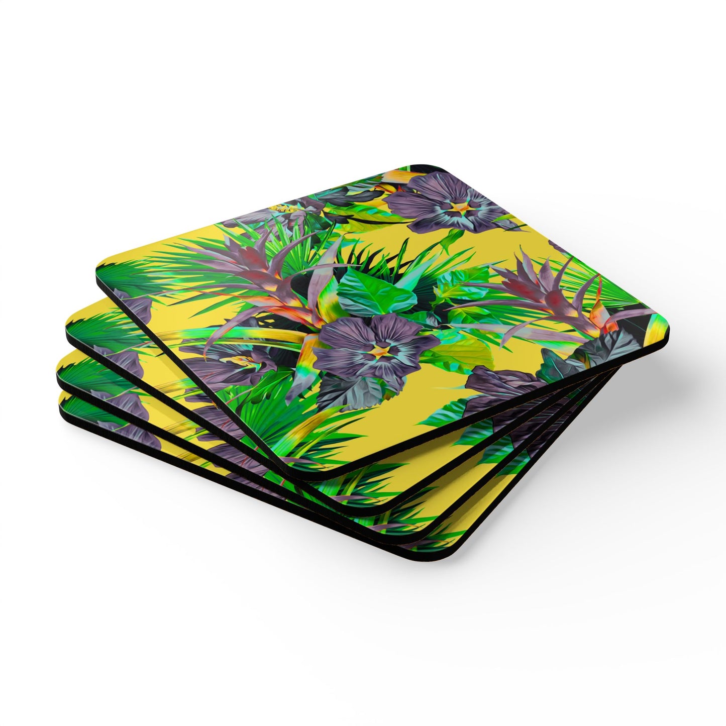 Coaster Set - Plant=Palooza, yellow