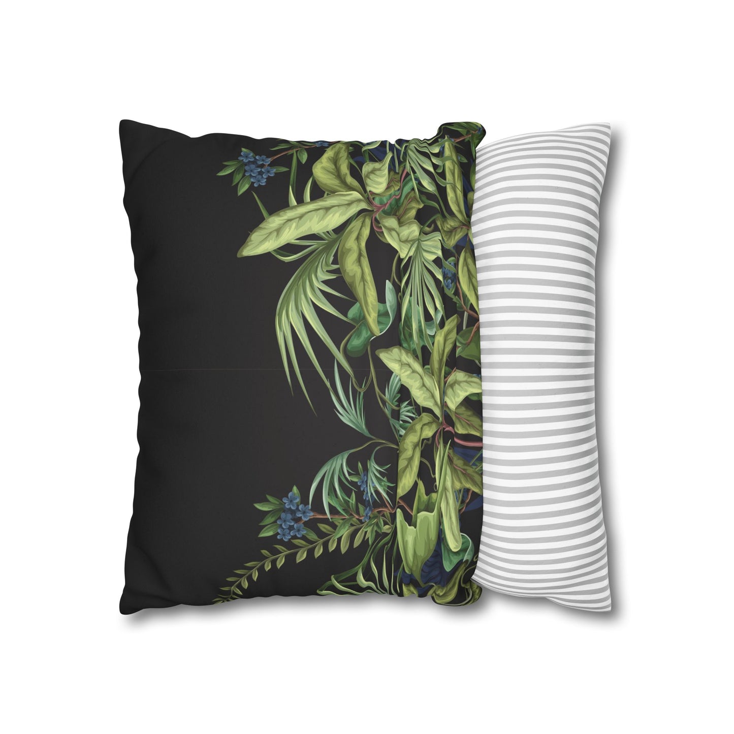 Faux Suede Square Pillowcase - Midnight Jungle