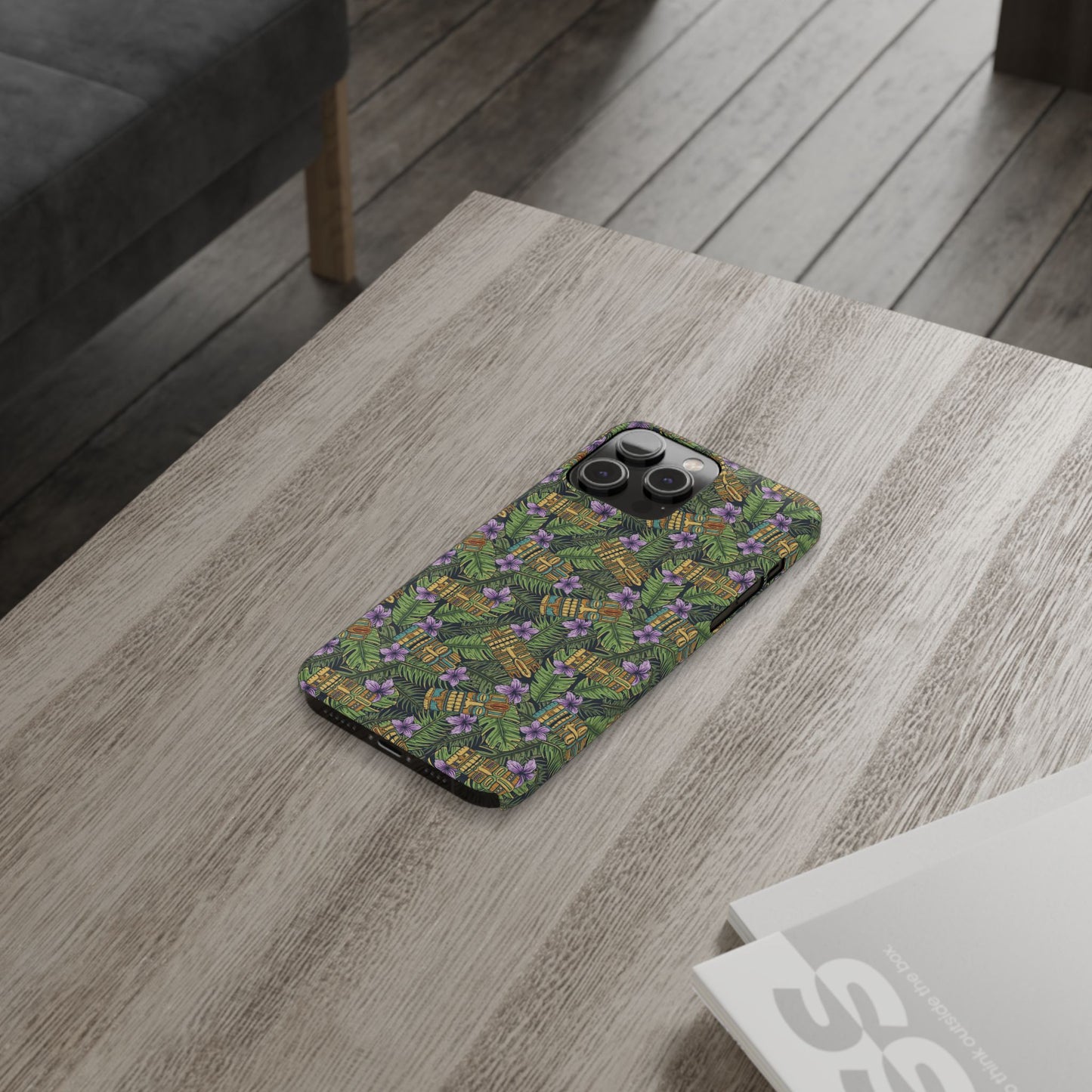 Slim Phone Cases - Tiki Purple Greenery