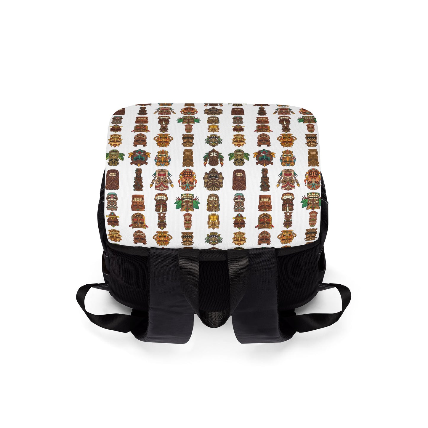 Tropical Casual Backpack - Perfect for Everyday Adventures / Tiny Tiki Dudes, White