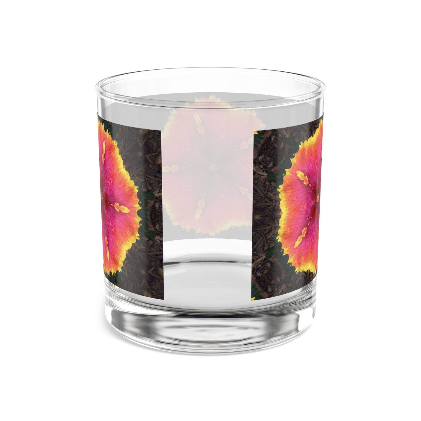 Rocks Glass, 10oz - Hibiscus Kaleidoscope