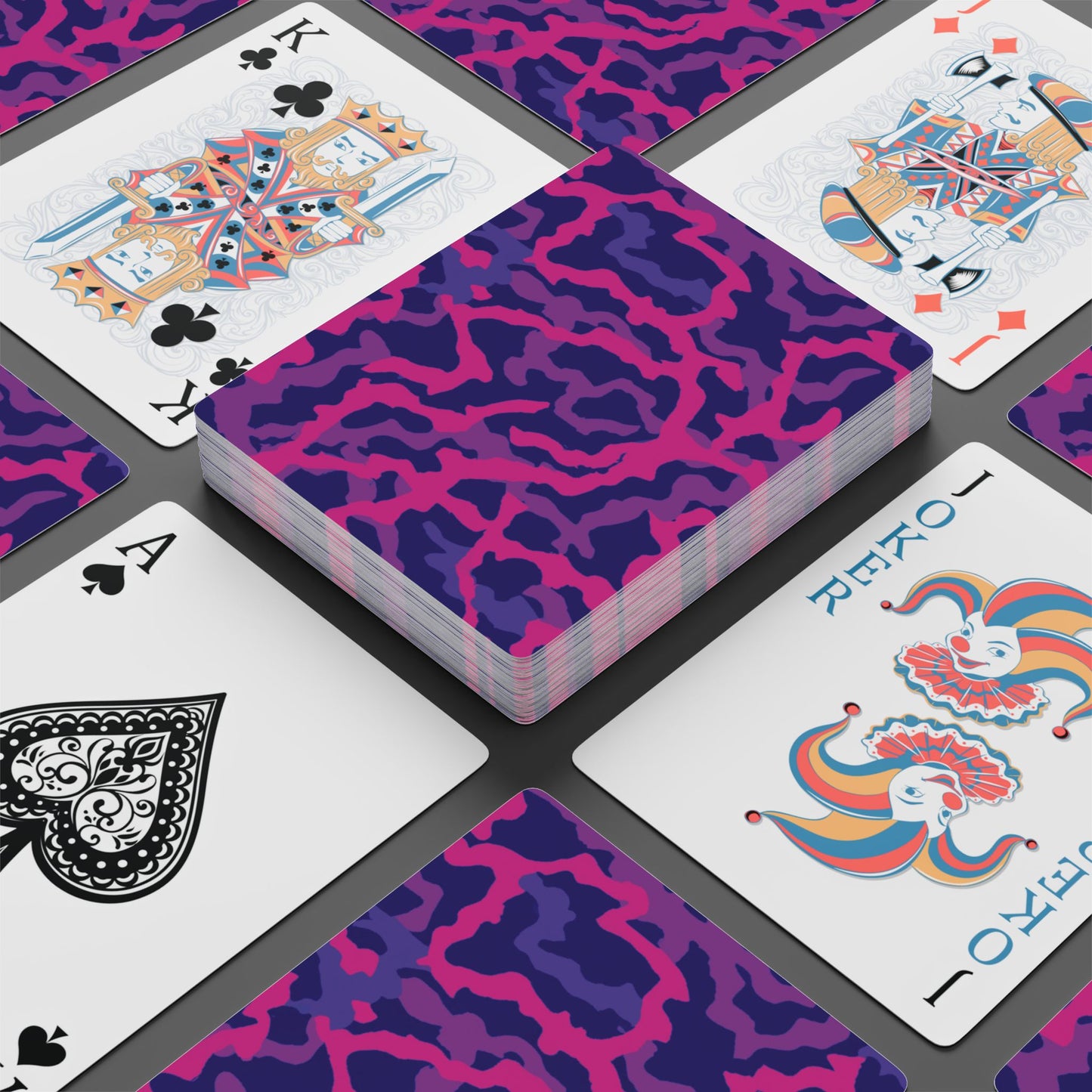Poker Playing Cards - Coral Threads/Heatwave