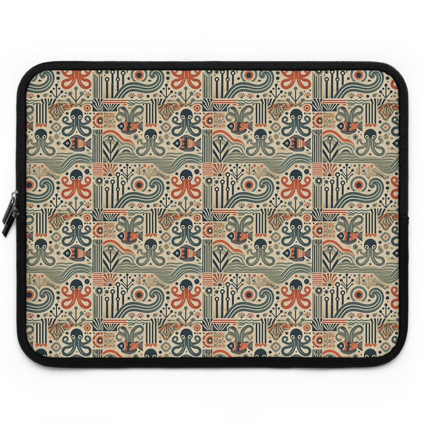 Tropical Laptop Sleeve, 5 Sizes - Perfect for Beach Lovers & Students / Mid-Century Octopus