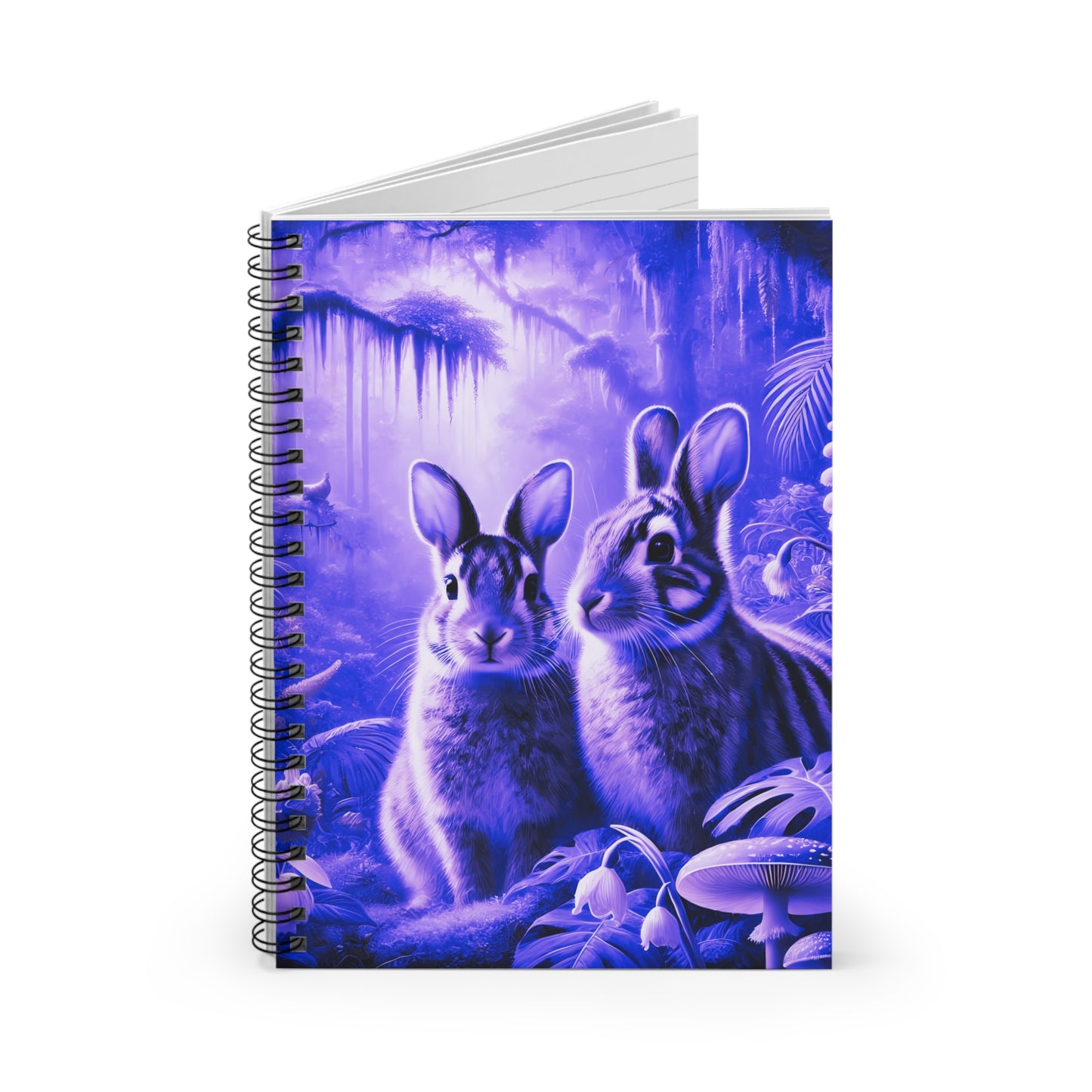 Spiral Notebook - Tropical Sumatran Rabbits/Amethyst