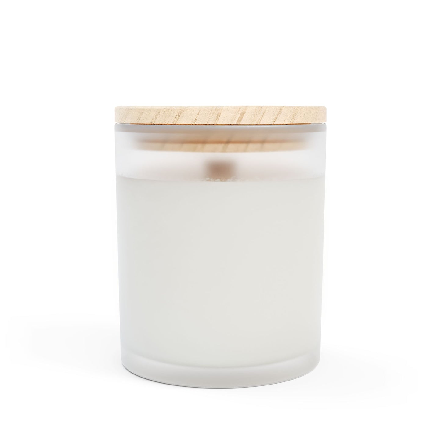 Frosted Glass Candle, 11oz - Natural Bamboo Spiral