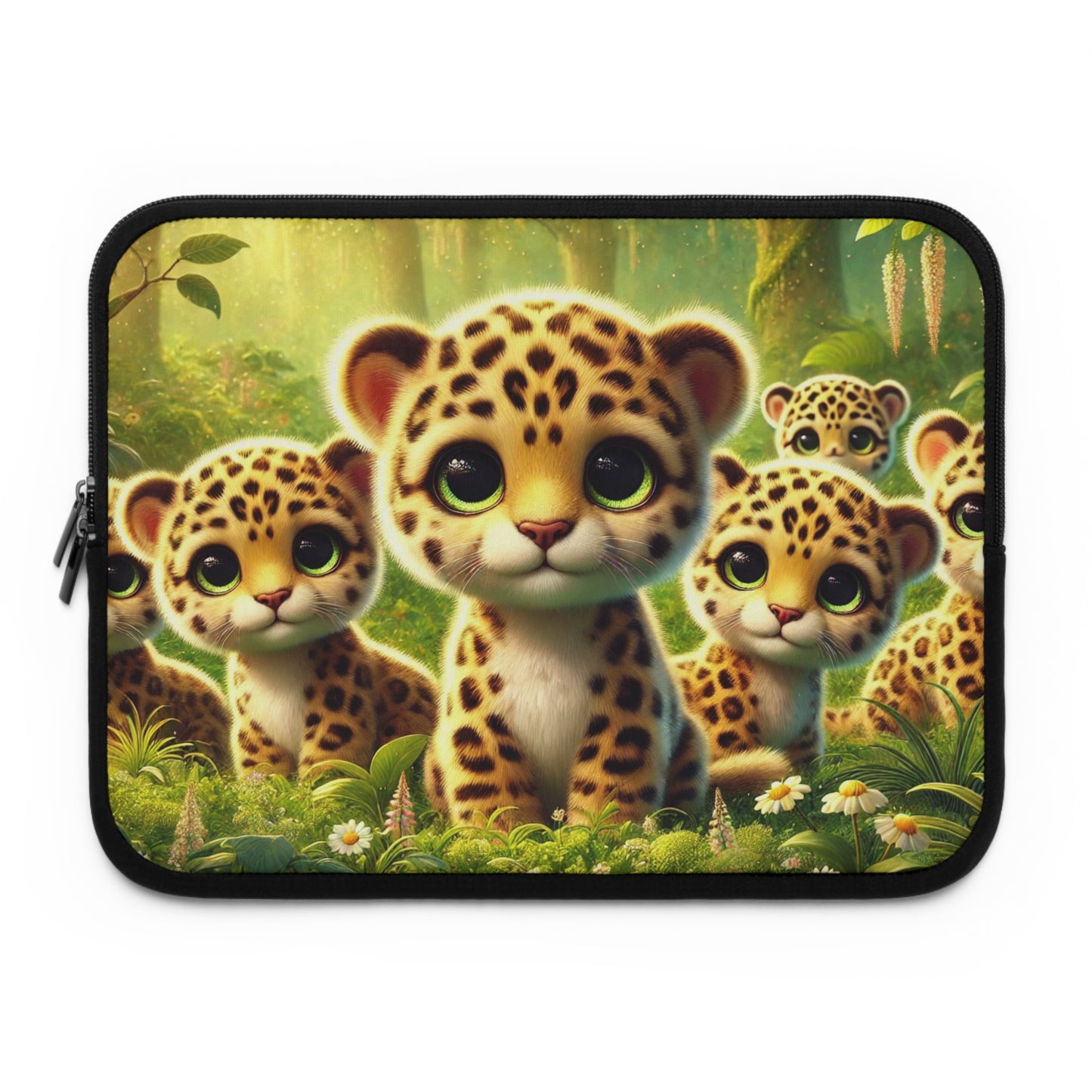 Tropical Laptop Sleeve, 5 Sizes - Perfect for Rainforest Lovers & Students / Baby Jaguars