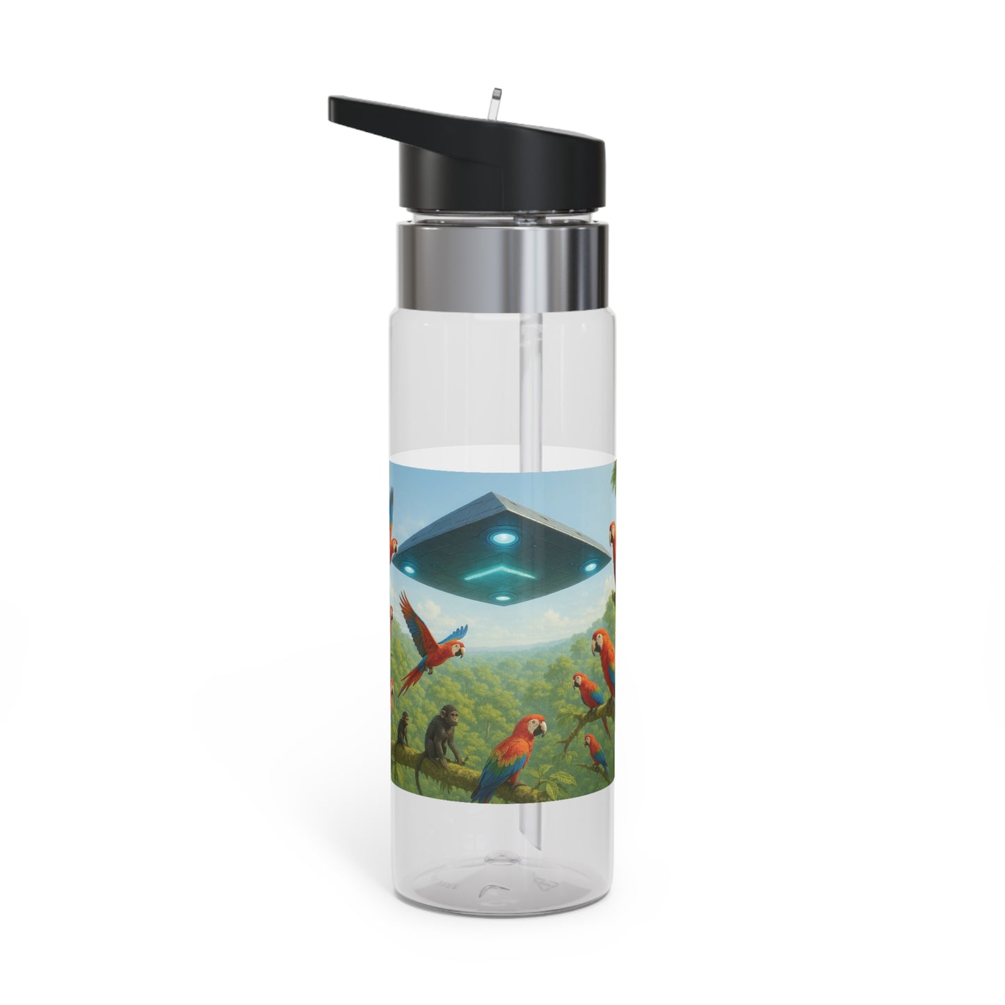 Tropical 20oz Tritan Sport Water Bottle -  Leakproof, Lightweight, BPA-Free / UFO and Macaws