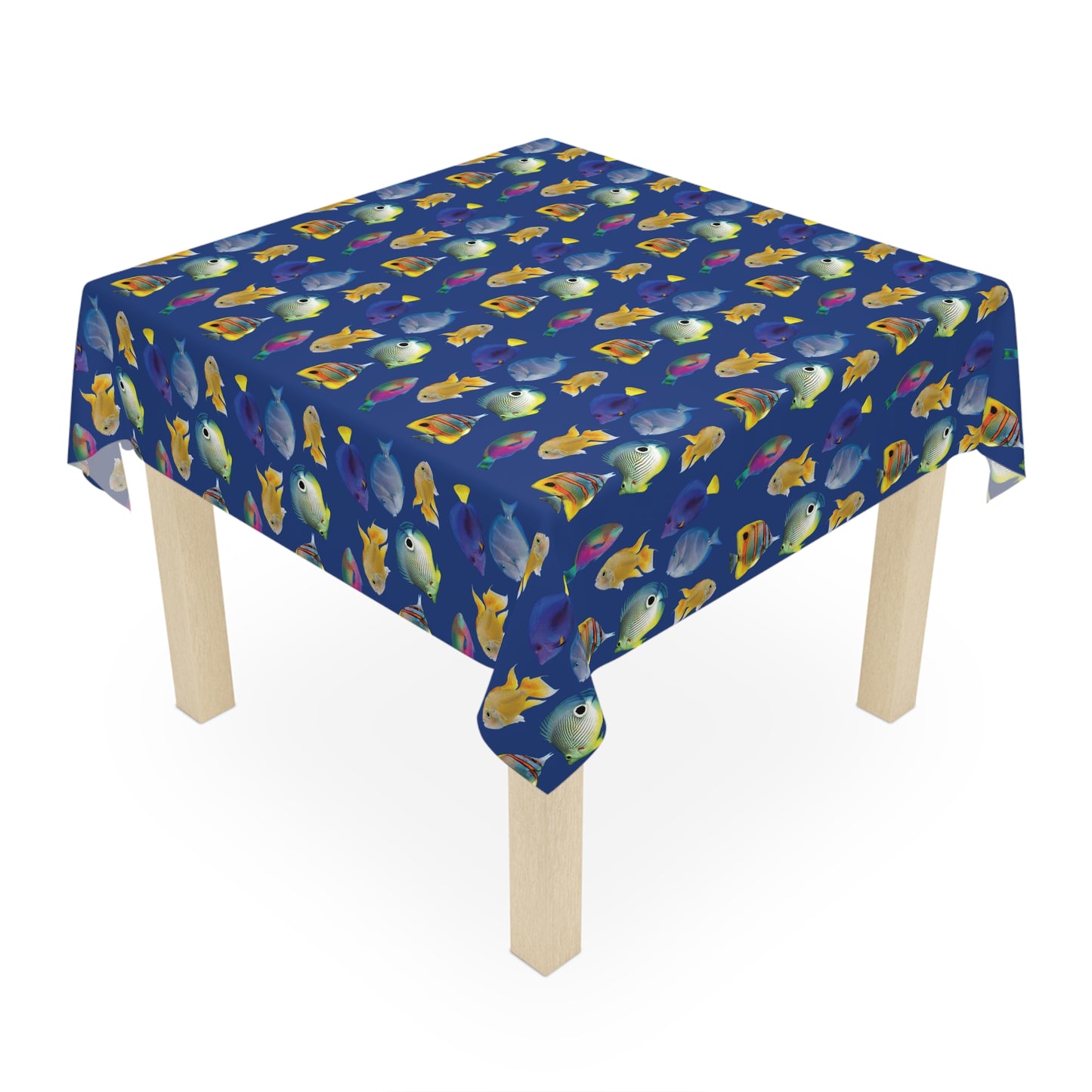 School of Fish/Navy Tablecloth, 55" x 55"
