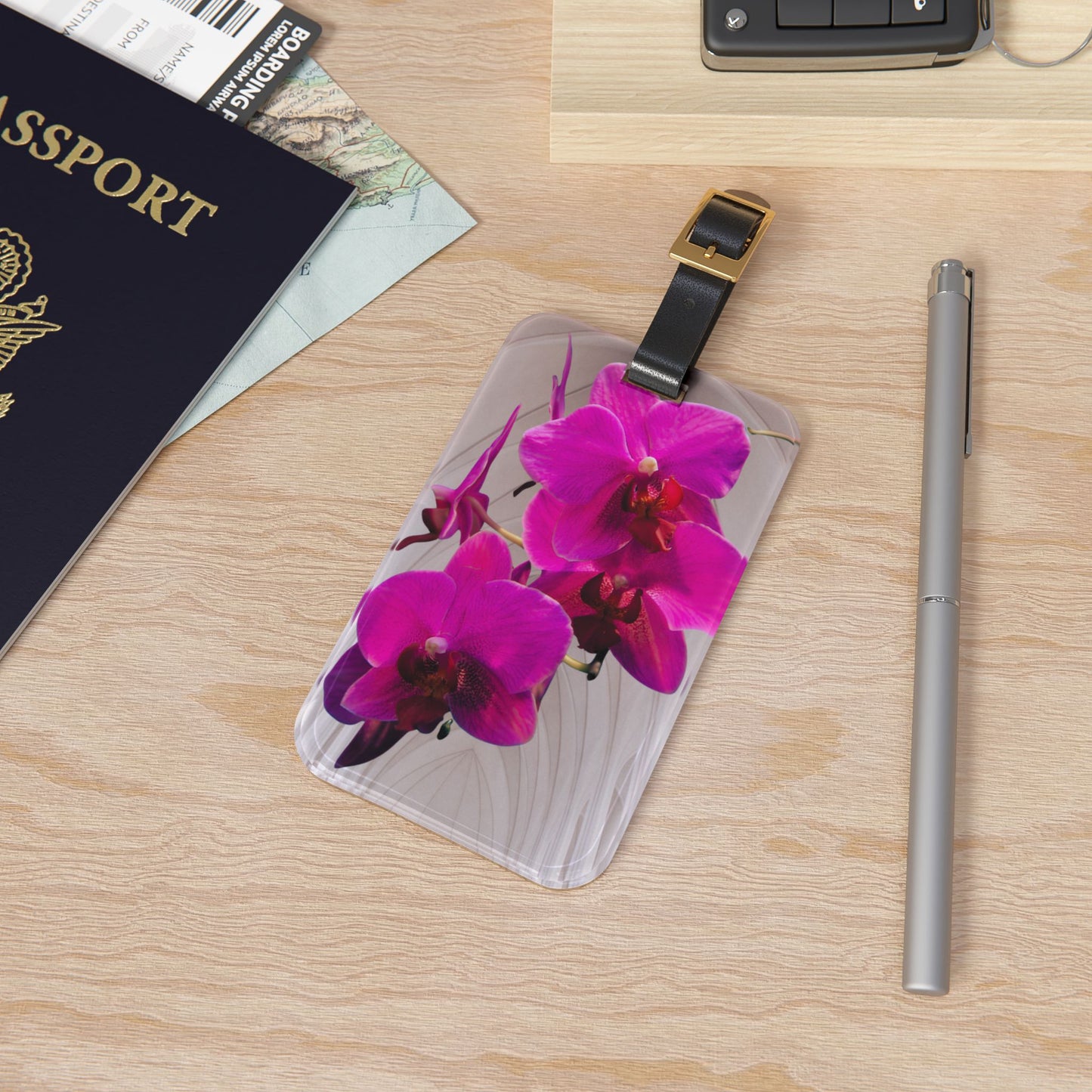 Luggage Tag - Purple Orchid, Gothic