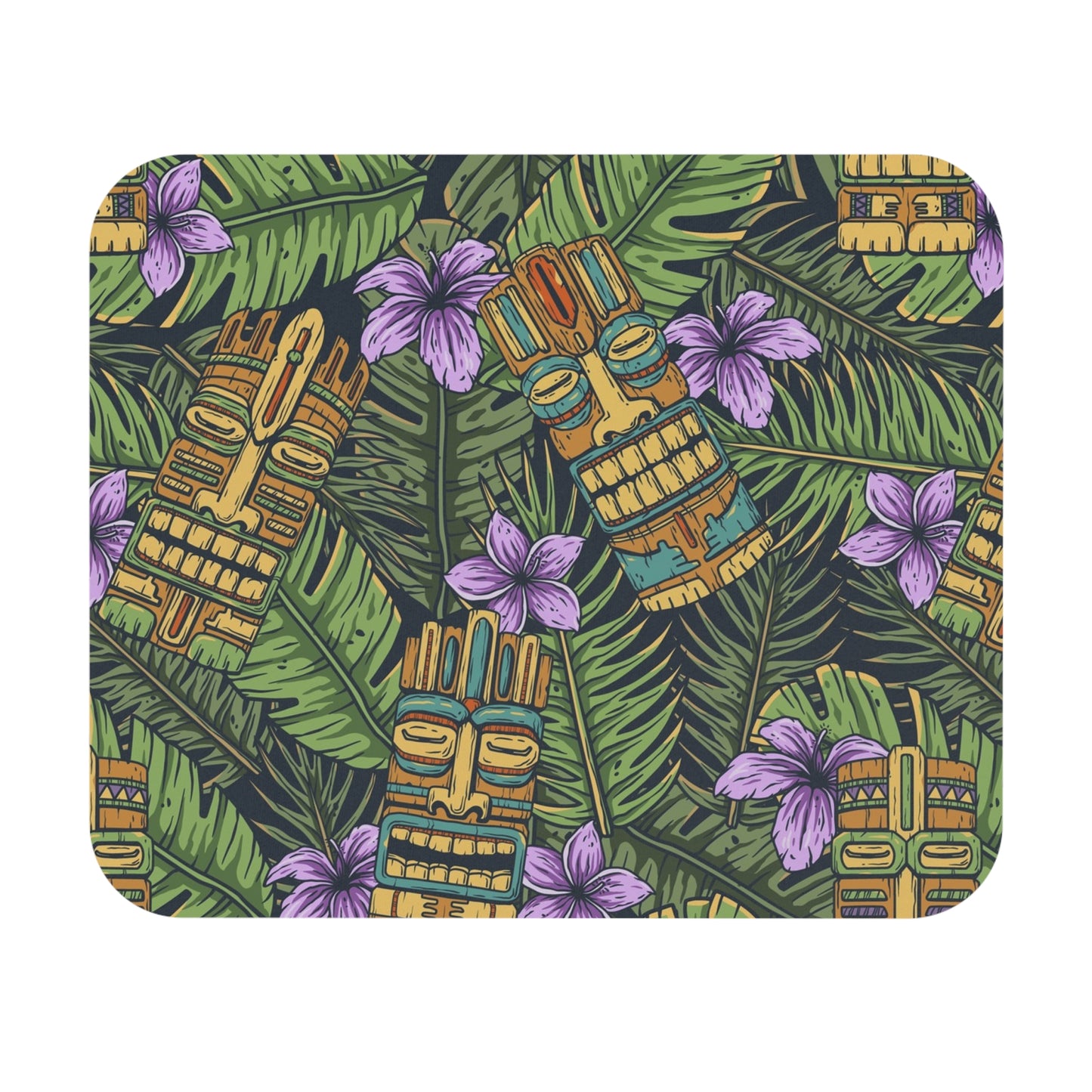 Mouse Pad (Rectangle) - Tiki Purple Greenery