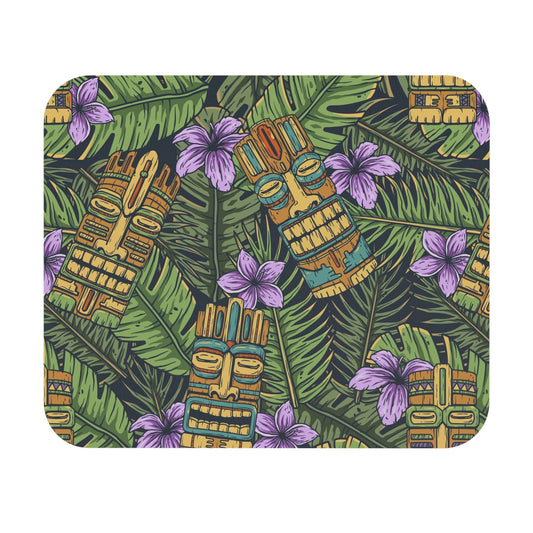 Mouse Pad (Rectangle) - Tiki Purple Greenery