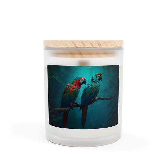 Frosted Glass Candle, 11oz - Parrot Friends