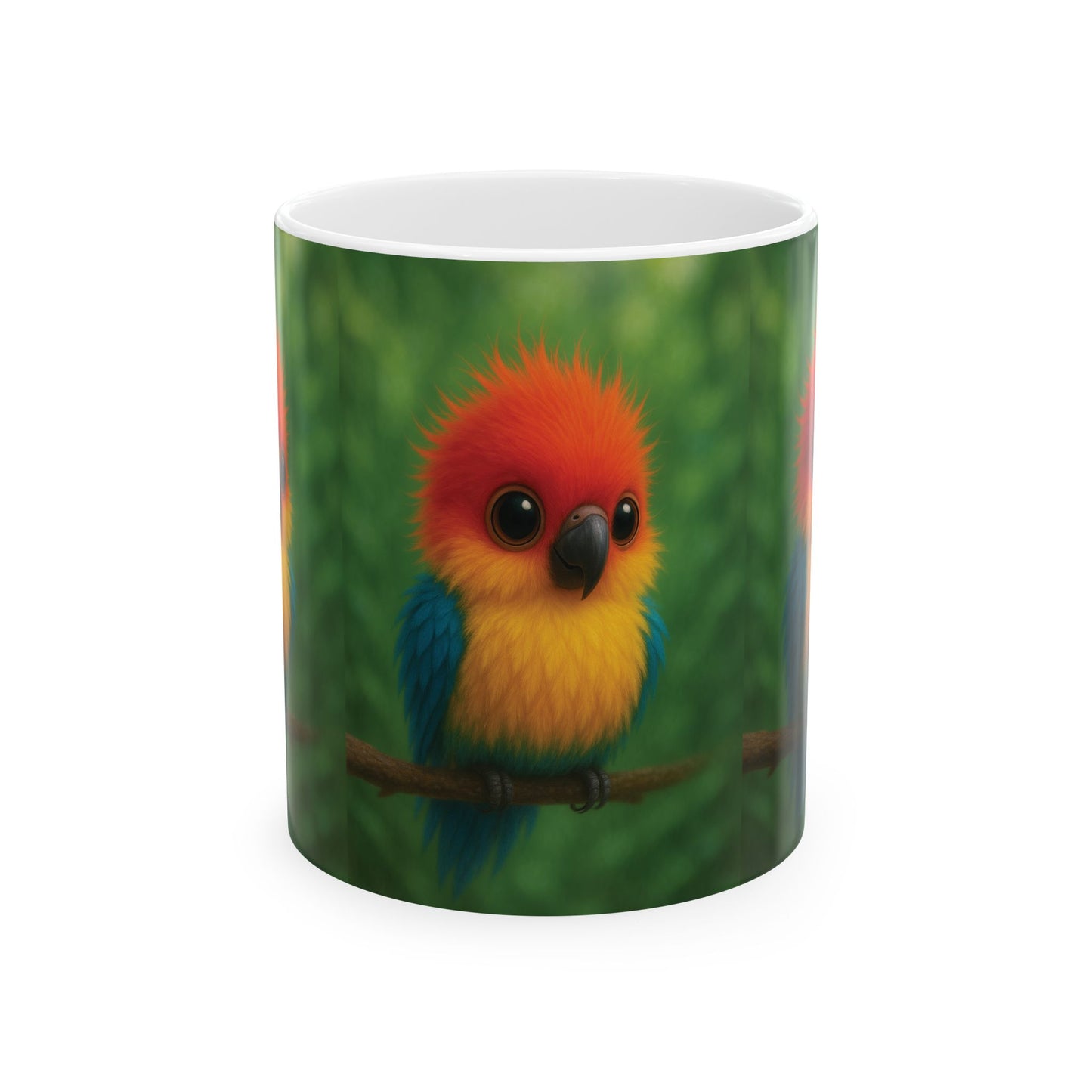 Ceramic White Mug - 11oz & 15oz, Baby Parrot